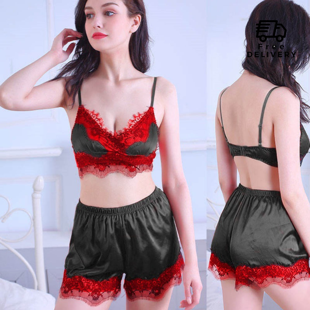 Stylish Printed Satin Silk Lingerie With Boxer Panty – Save4u
