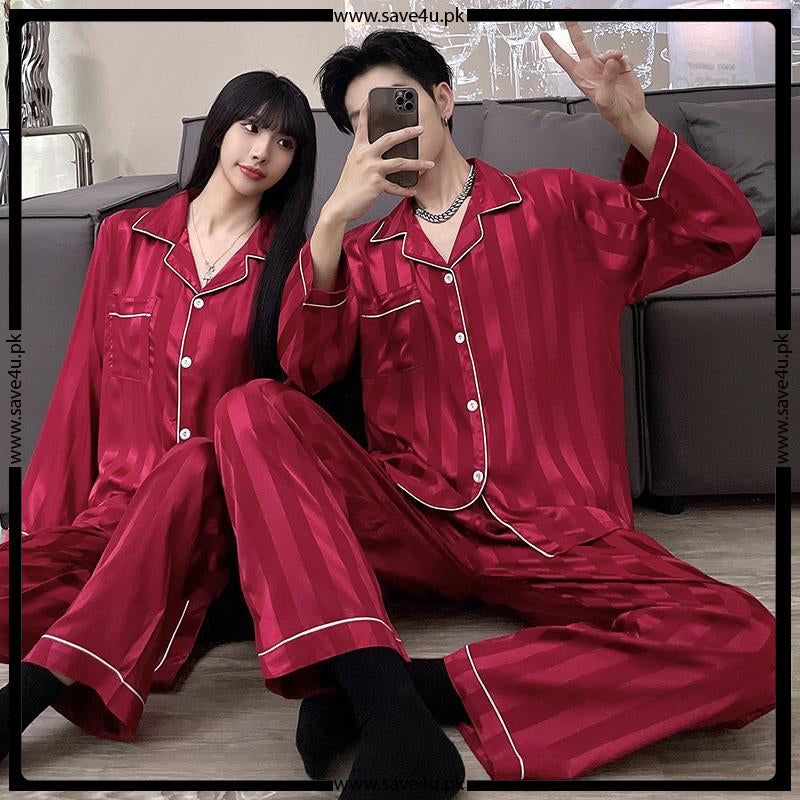 Lining Satin Silk 2 Pieces Pajama Set Save4u