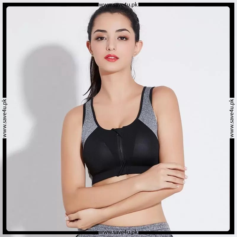 Women's Zipper Front Open Sports Bra with Removable Pads – Save4u