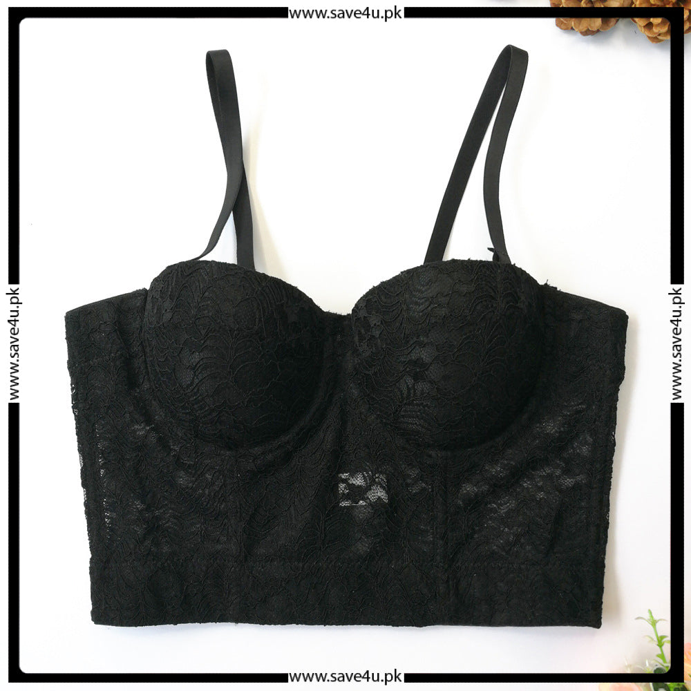 Thin Cups Wired Longlined Lace Bra