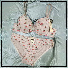 Load image into Gallery viewer, Bow Knot Push up Padded Printed Bra Set

