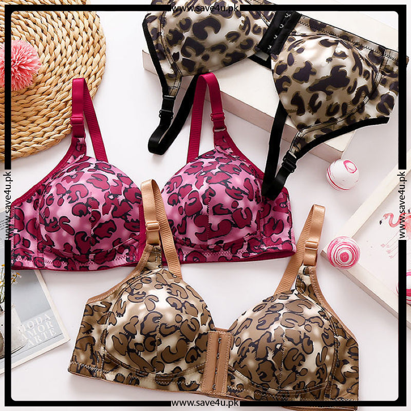 Cheeta Printed Front Open Padded Bra