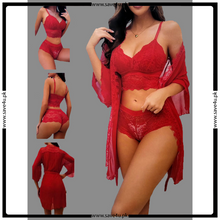 Load image into Gallery viewer, Short Gown Lingerie With Matching Bra &amp; Panty
