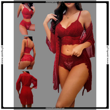 Load image into Gallery viewer, Short Gown Lingerie With Matching Bra &amp; Panty
