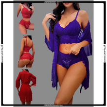 Load image into Gallery viewer, Short Gown Lingerie With Matching Bra &amp; Panty
