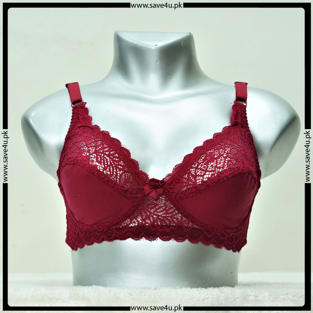 Lace Trim Non Padded Jersey Bra