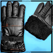 Load image into Gallery viewer, Faux Leather Men&#39;s Winter Fur Gloves
